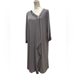 NWT 2026 Deux Mille Vingt Six  knee-length dress. Gray. XL. Made in France